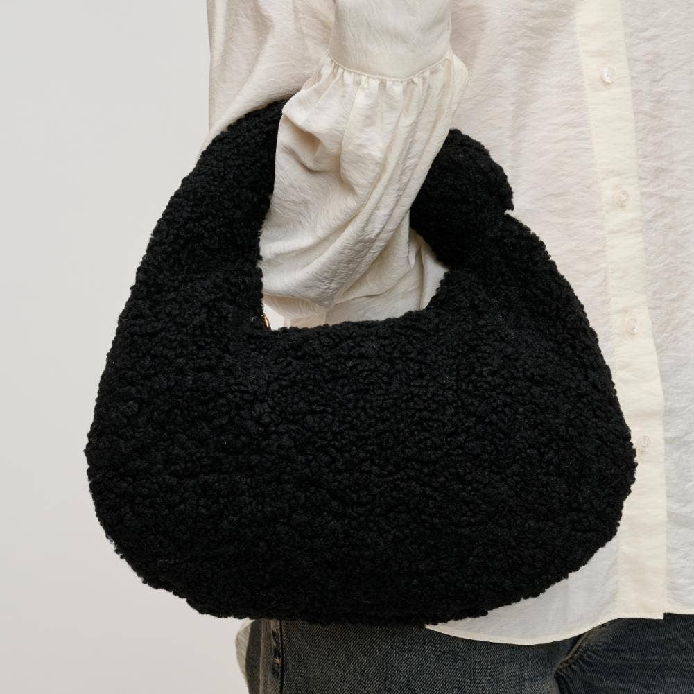 Charlene Sherpa Shearling Shoulder Bag: Ivory