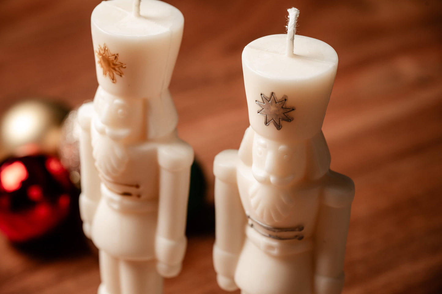 Nutcracker Candle | Christmas candle | Soy Wax Candle: Green / Citrus / Gold Painted