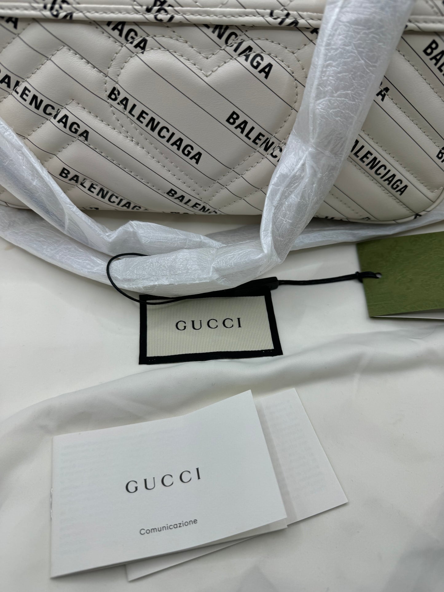 Gucci x Balenciaga The Hacker GG Marmont Creamy white & black GHW - with tags