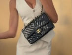 👜 Chanel Vintage Black Patent Chevron Double Flap Bag – Gold Hardware