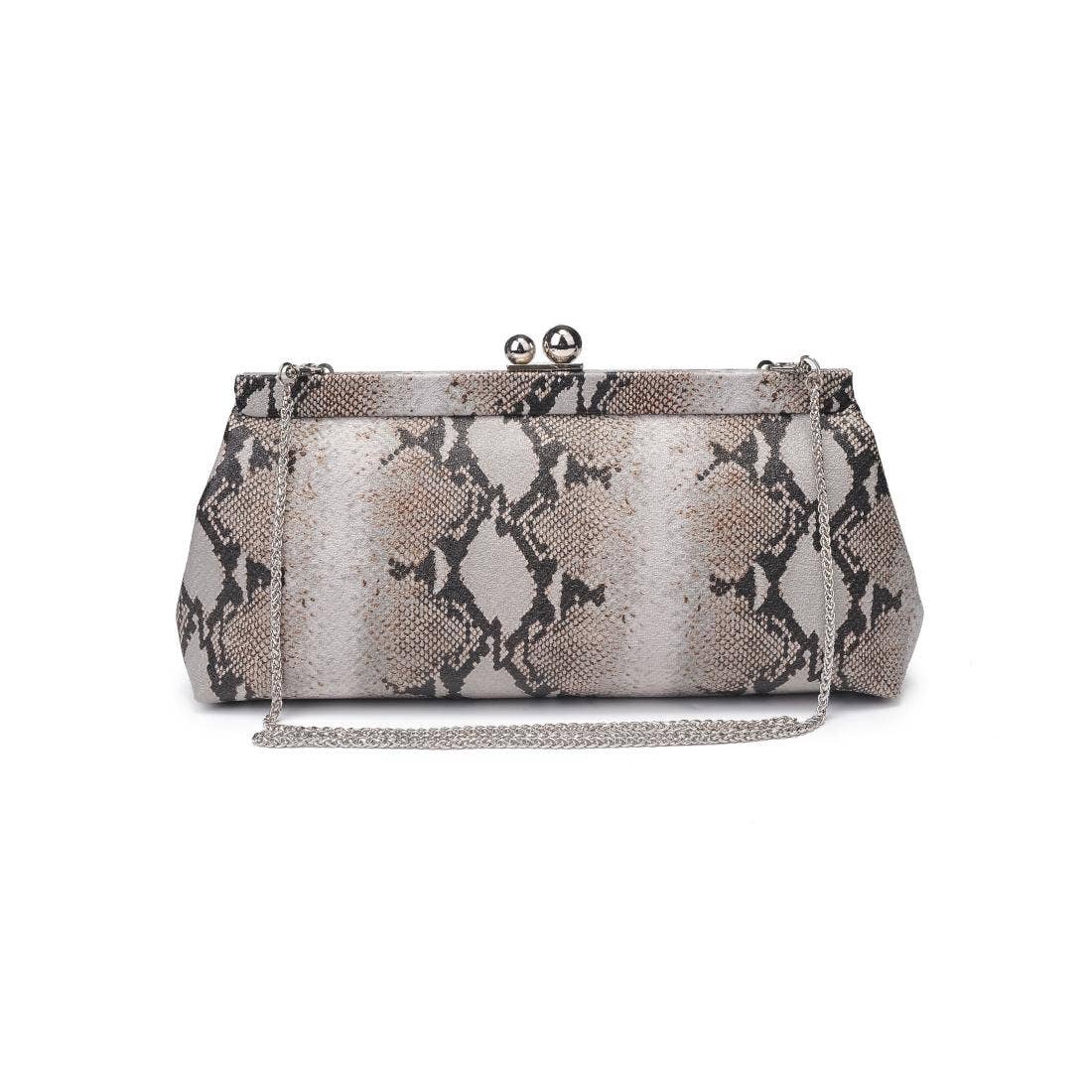 Joplin - Kisslock Clutch: Grey Multi