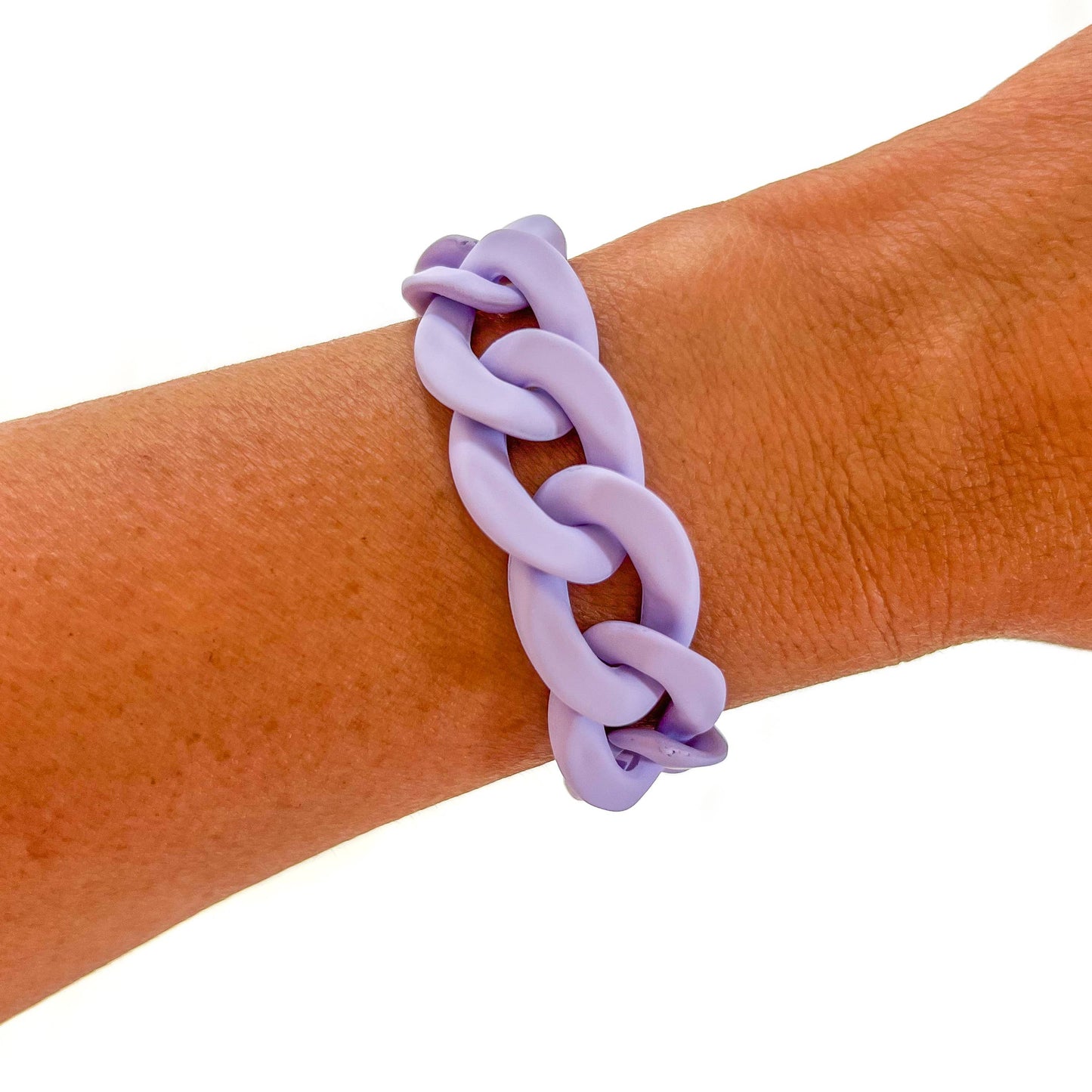 All Chunky Acrylic Chain Link Bracelet: Gold Carmel