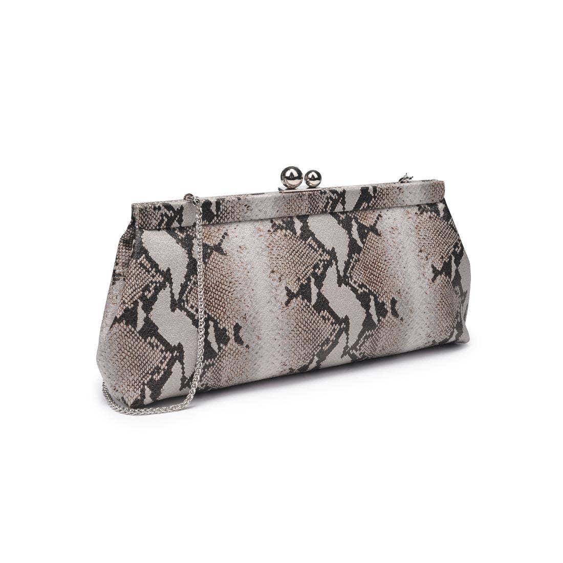 Joplin - Kisslock Clutch: Grey Multi