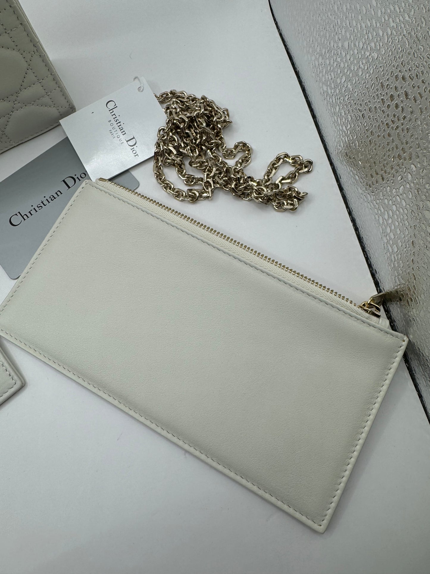Dior Dioramour Lady Dior Clutch on Chain Cannage Quilt Leather