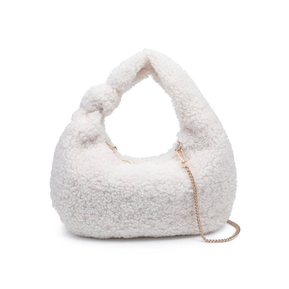 Charlene Sherpa Shearling Shoulder Bag: Ivory