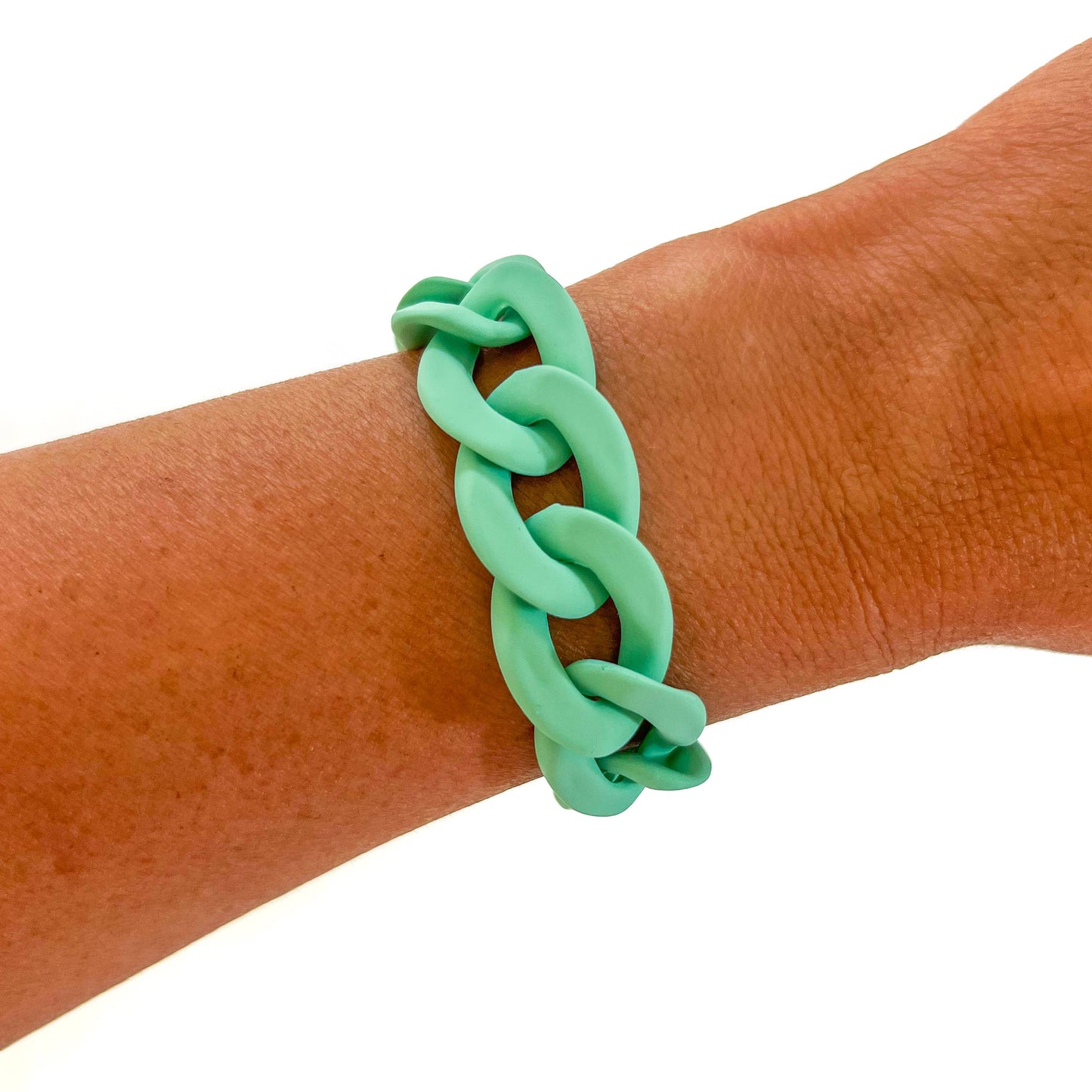 All Chunky Acrylic Chain Link Bracelet: Gold Carmel