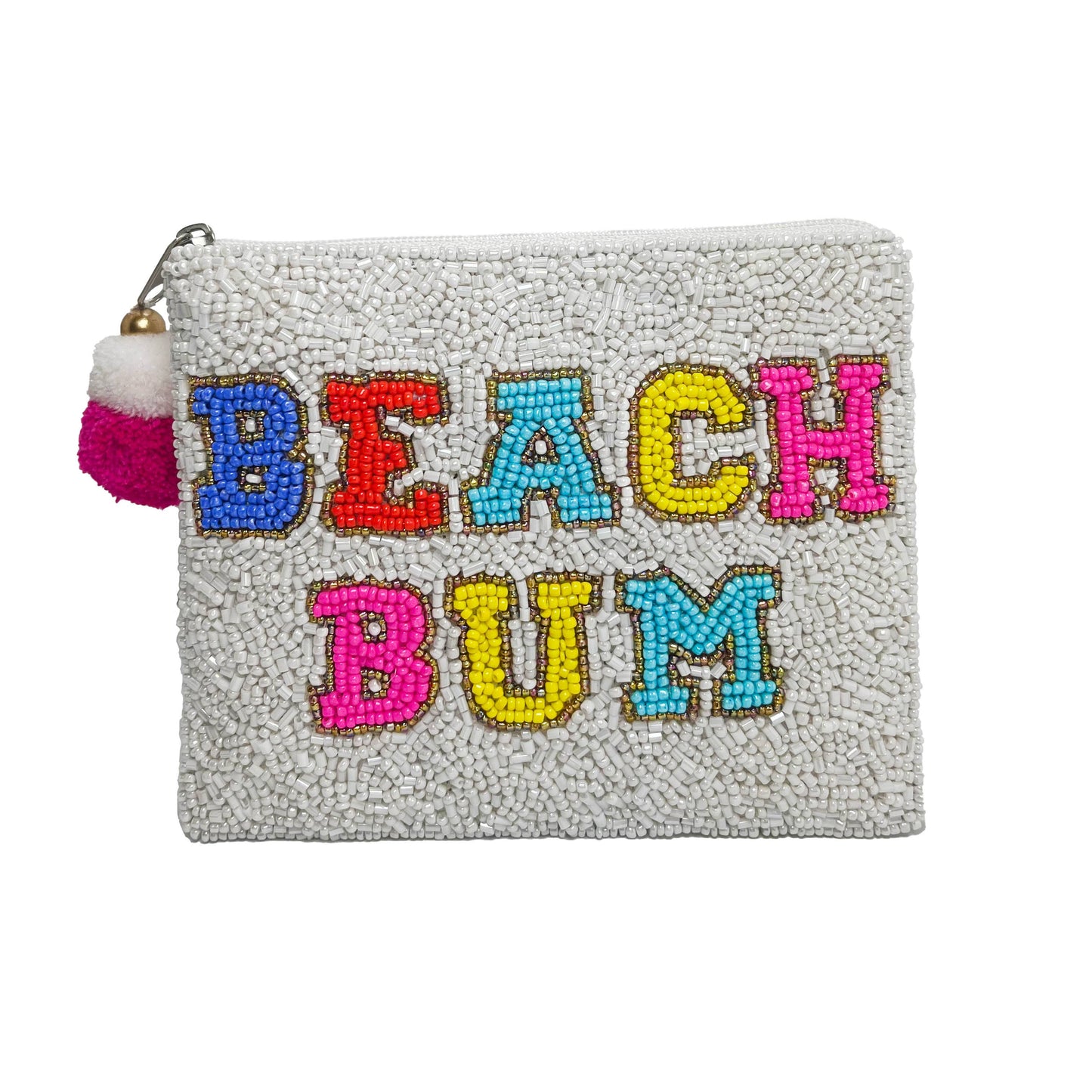 BEACH BUM Handmade Beaded Coin Purse