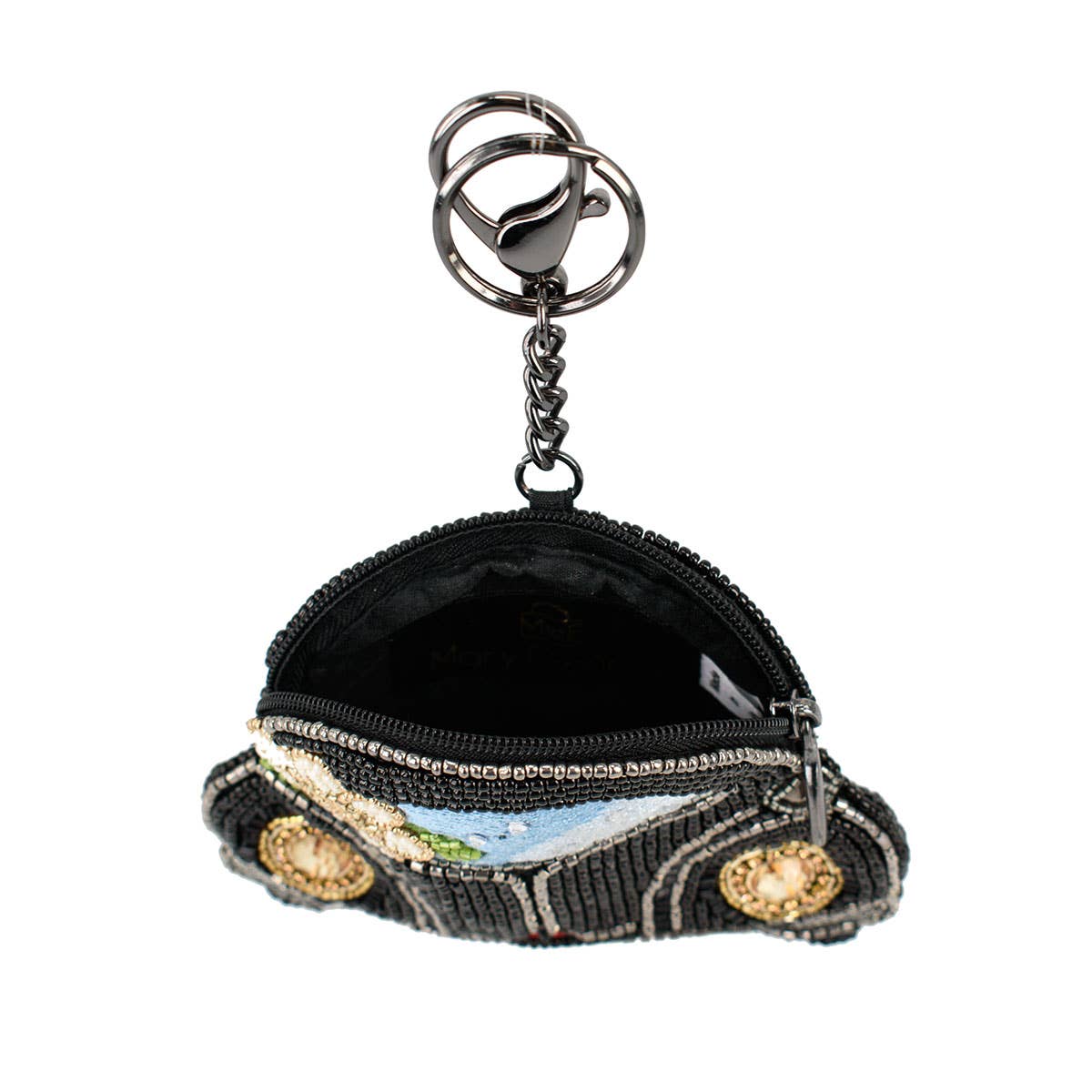 On the Road Black Car White Flower Coin Purse