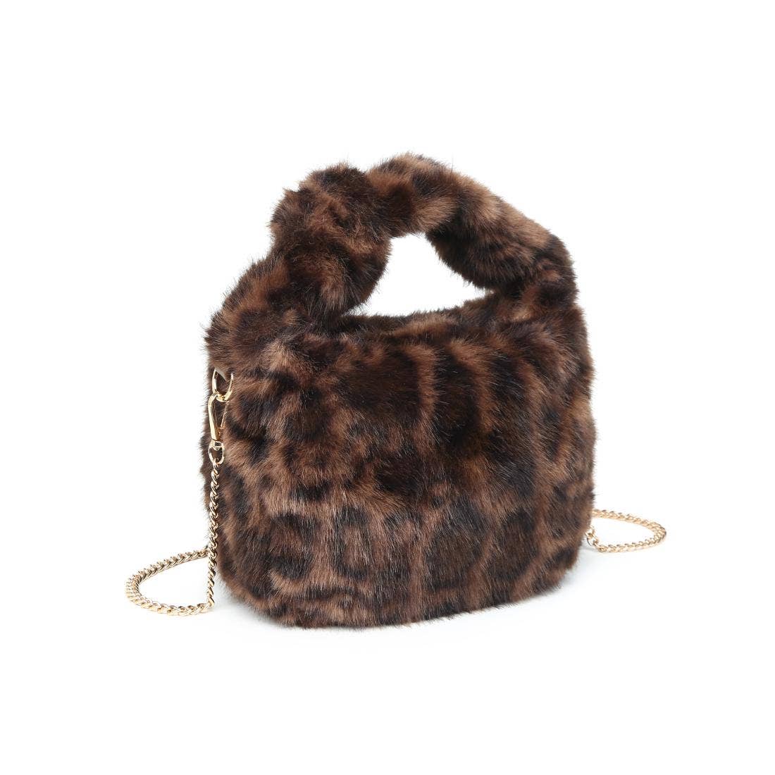Monica - Faux Fur Crossbody: Leopard