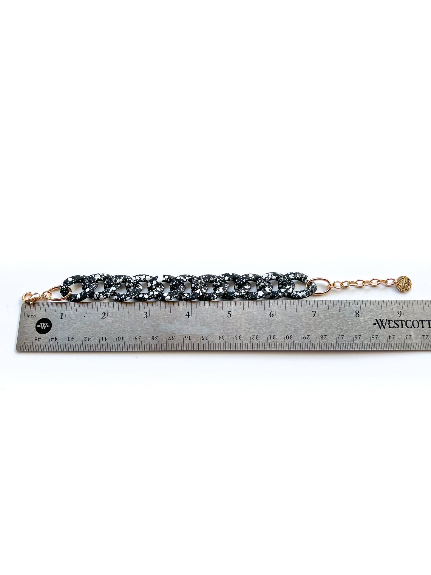 All Chunky Acrylic Chain Link Bracelet: Gold Carmel