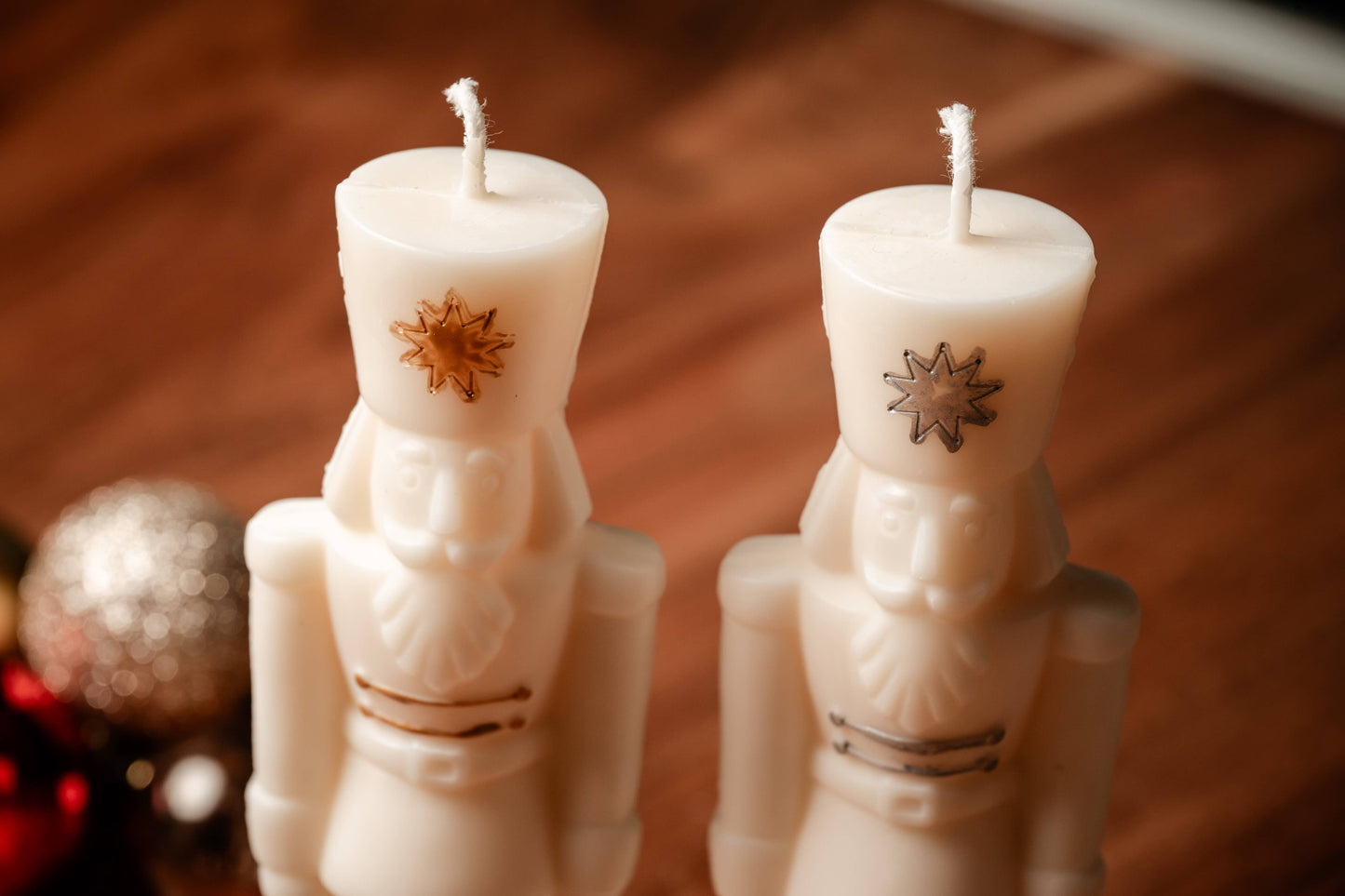 Nutcracker Candle | Christmas candle | Soy Wax Candle: Green / Citrus / Gold Painted