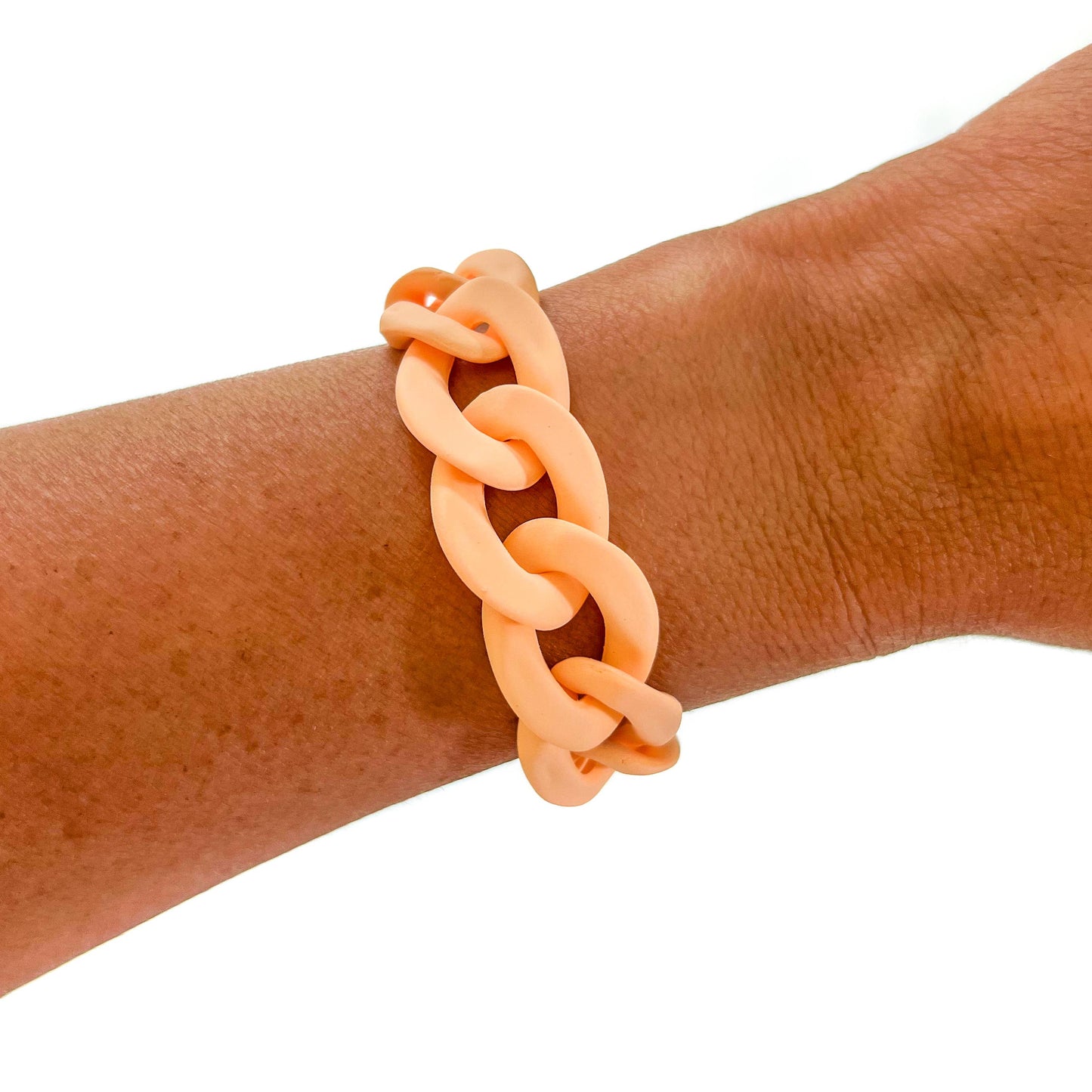 All Chunky Acrylic Chain Link Bracelet: Gold Carmel