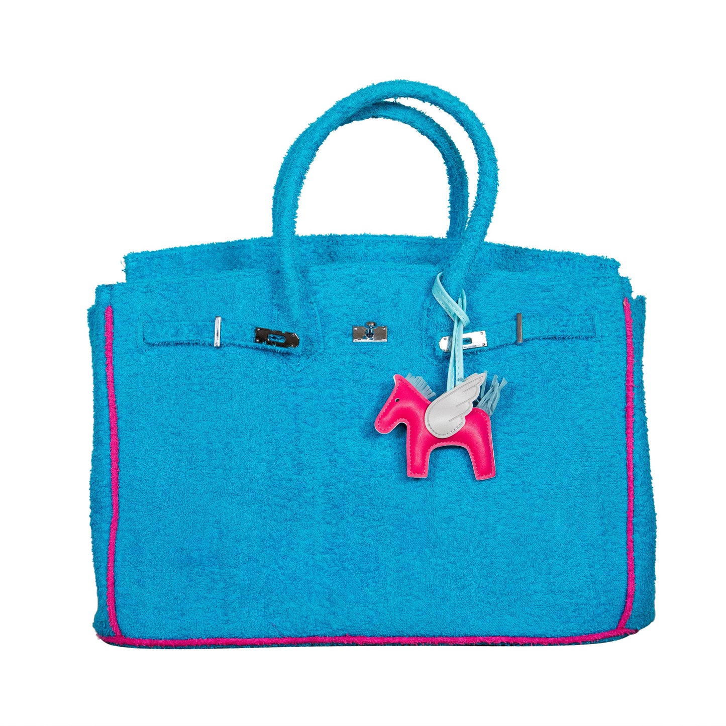 Hampton's "Designer" Inspired Tote Bag - Orange/Pink