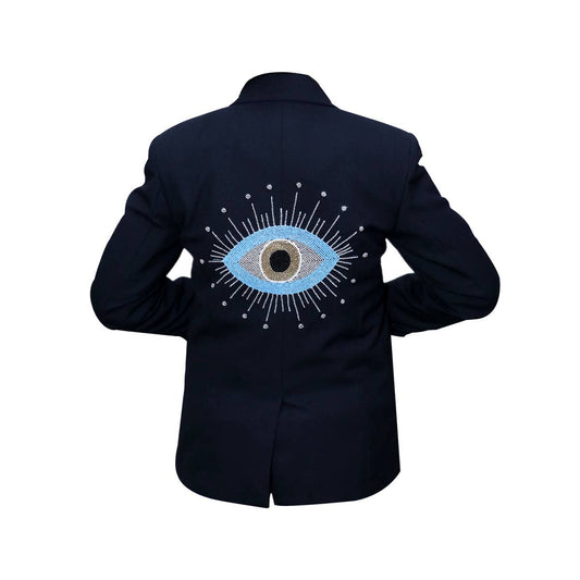 BL  376 Evil Eye: Navy fabric / S