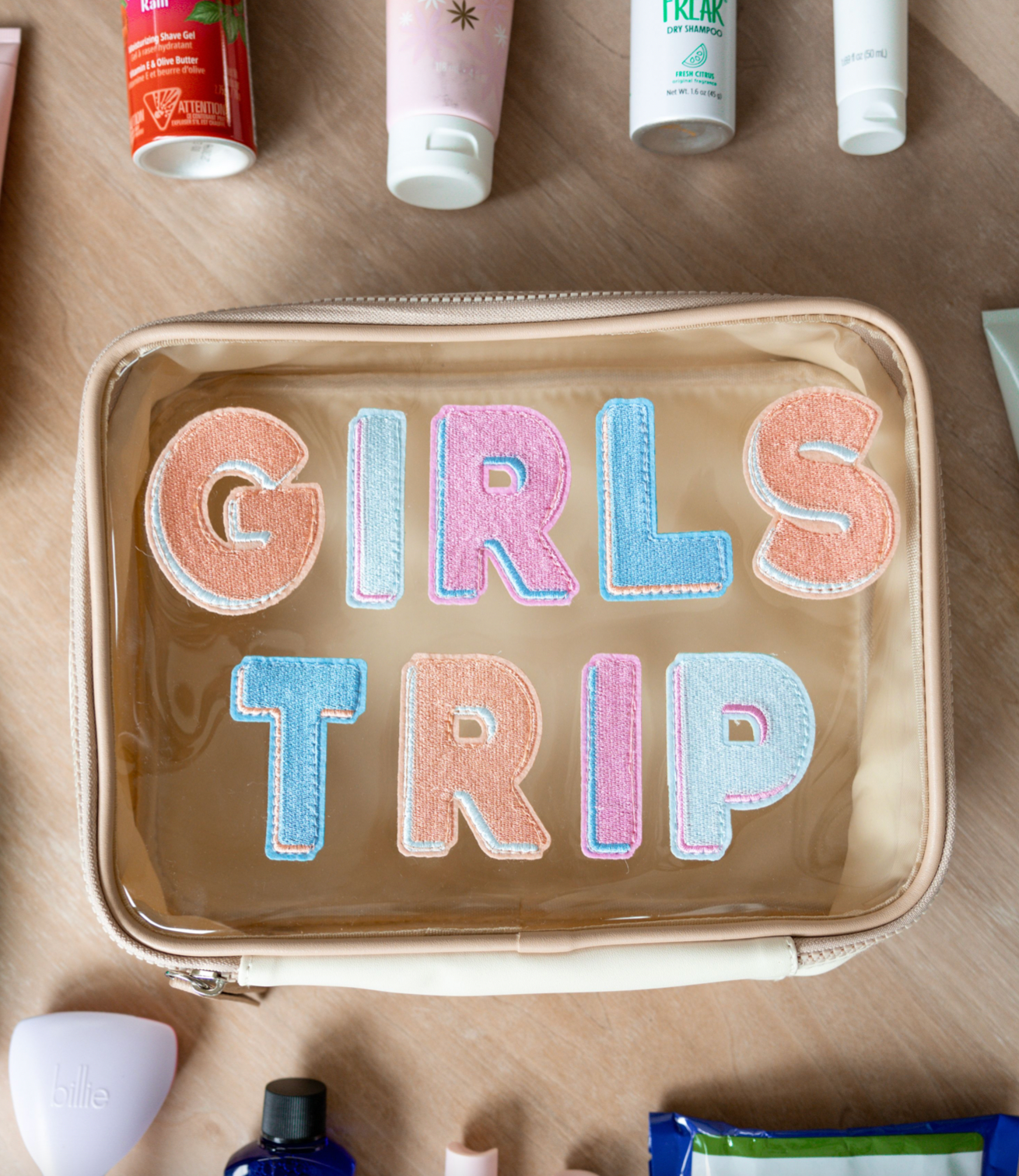 Oversized Cosmetic Bag - Girls Trip (Coral/Pink)