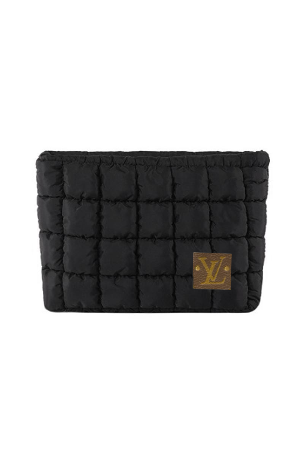 Upcycled Puffer Cosmetic Pouch: Green