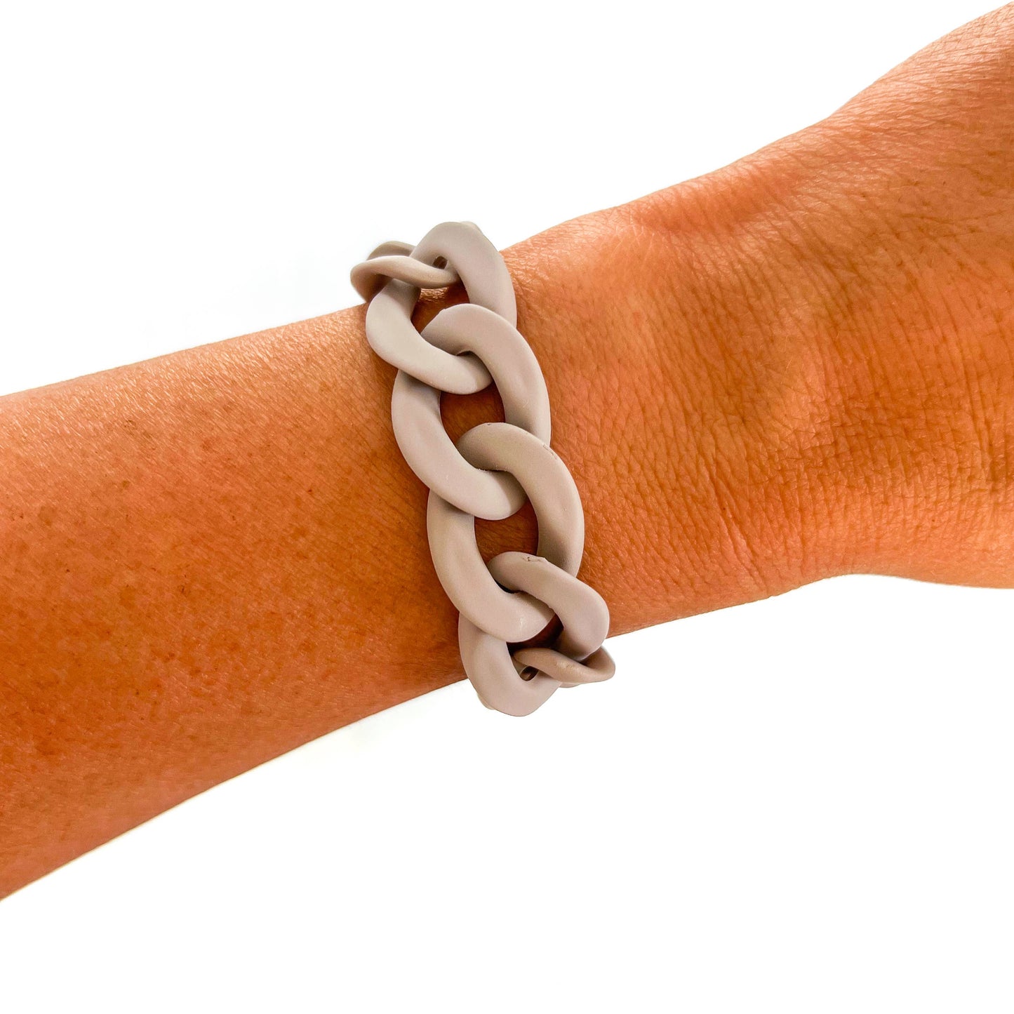 All Chunky Acrylic Chain Link Bracelet: Gold Carmel