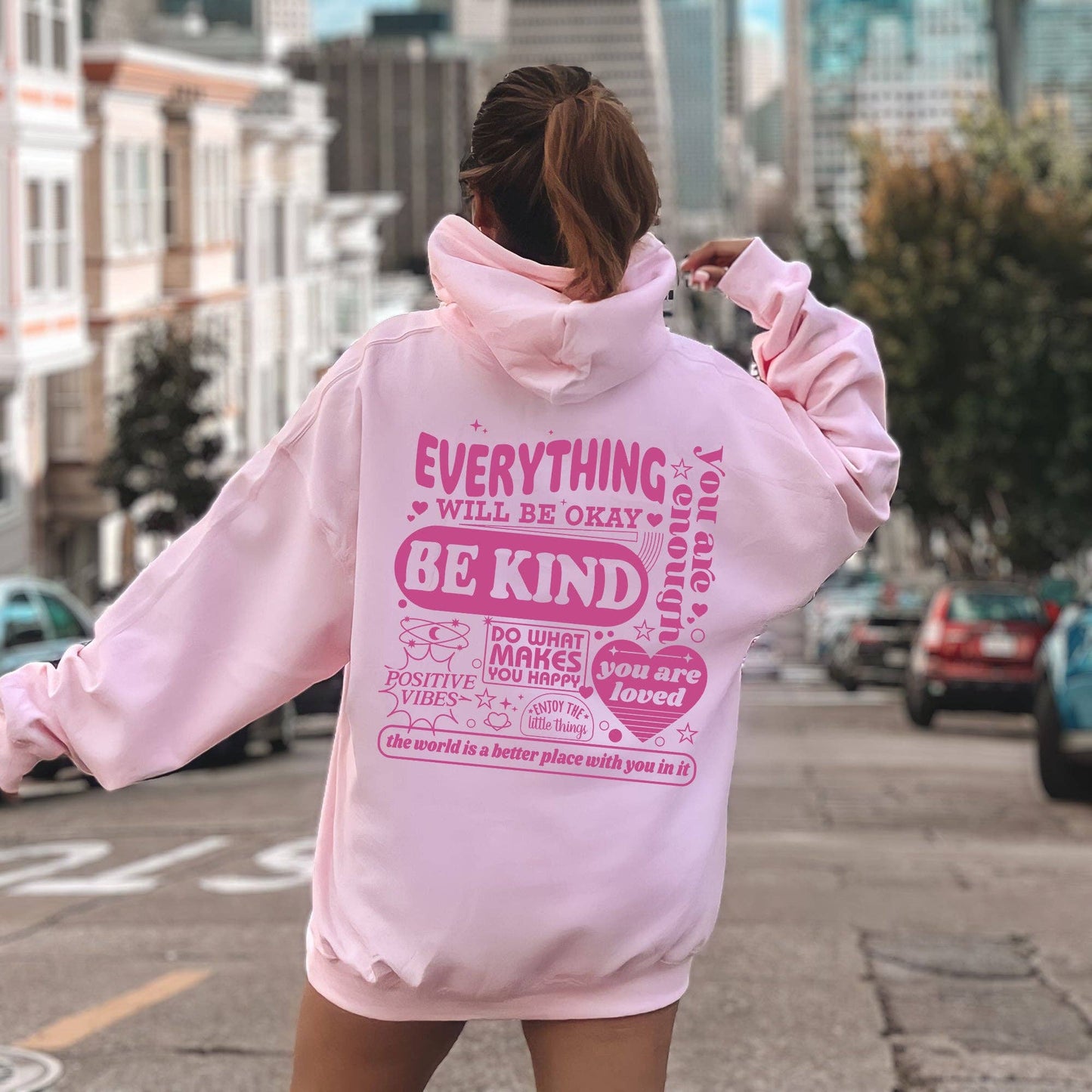 Everything Will Be Okay, Be Kind, Positivity, Kindness, Ment: White / Medium