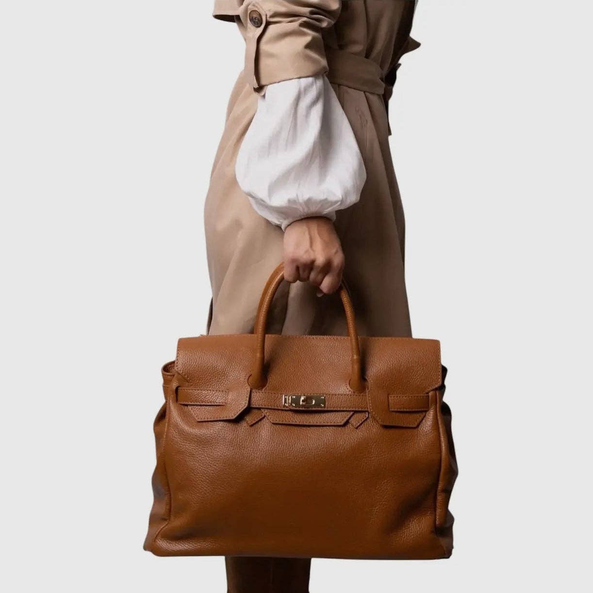 Monica Black Leather Handbag