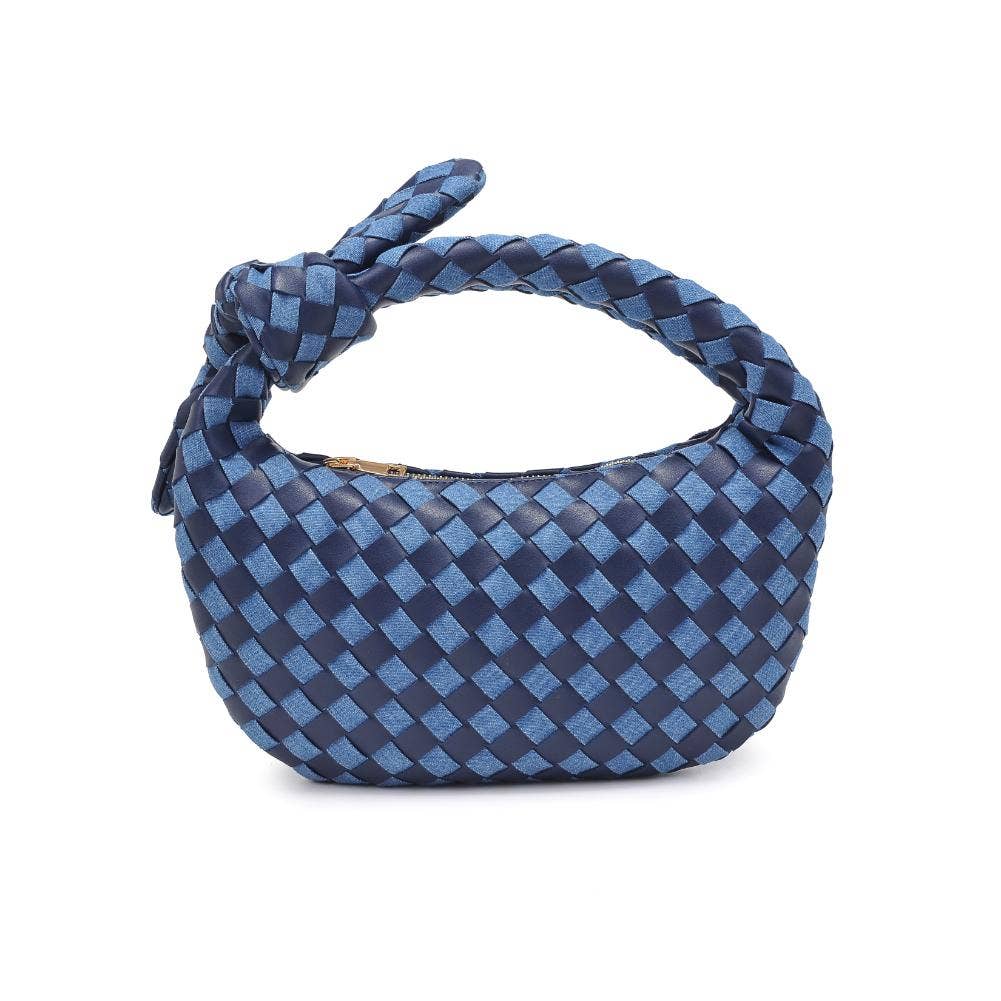 Lizbeth Woven Knot Clutch: Black