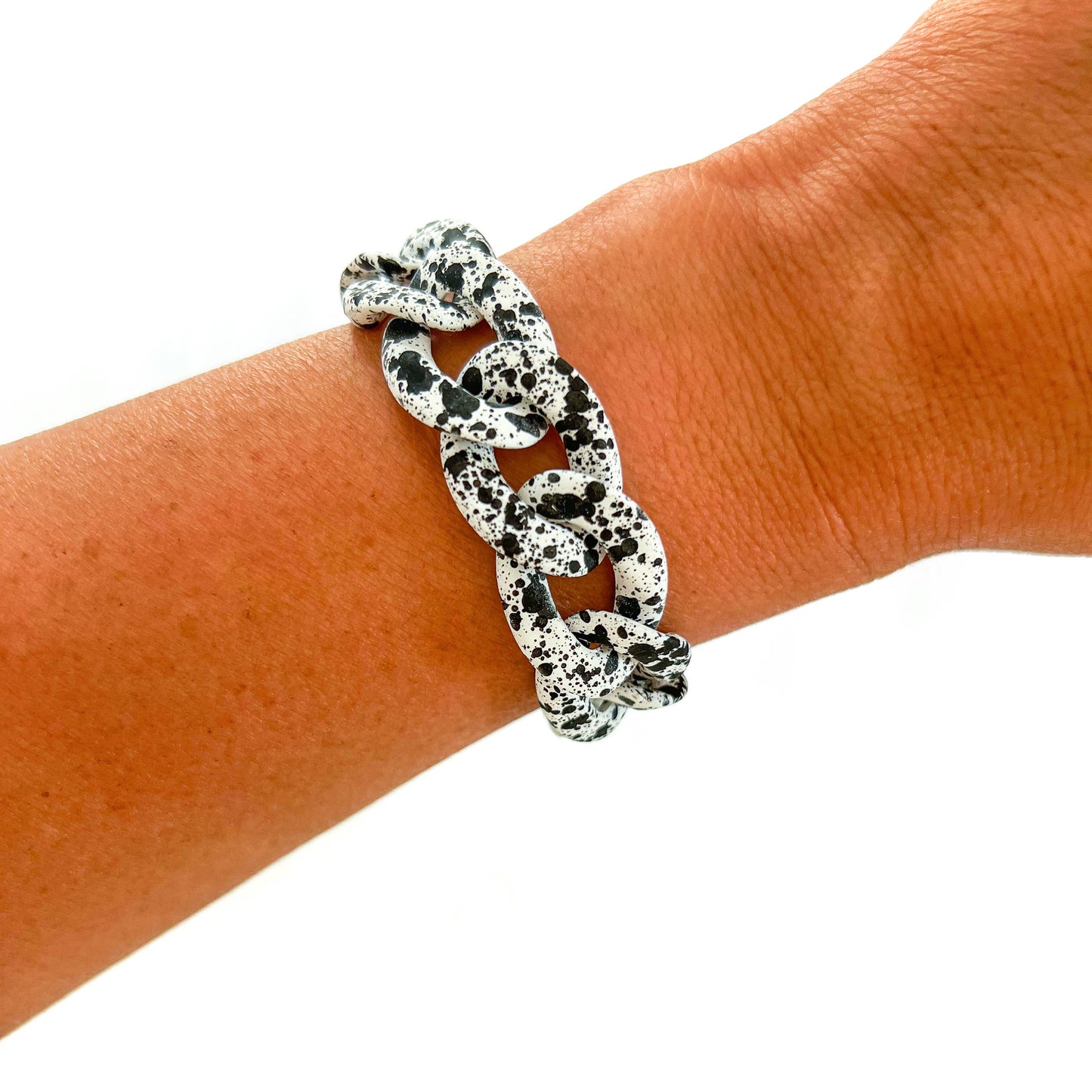 All Chunky Acrylic Chain Link Bracelet: Gold Carmel