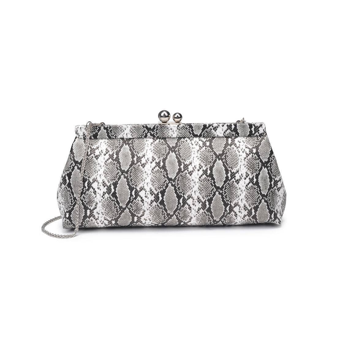 Joplin - Kisslock Clutch: Grey Multi