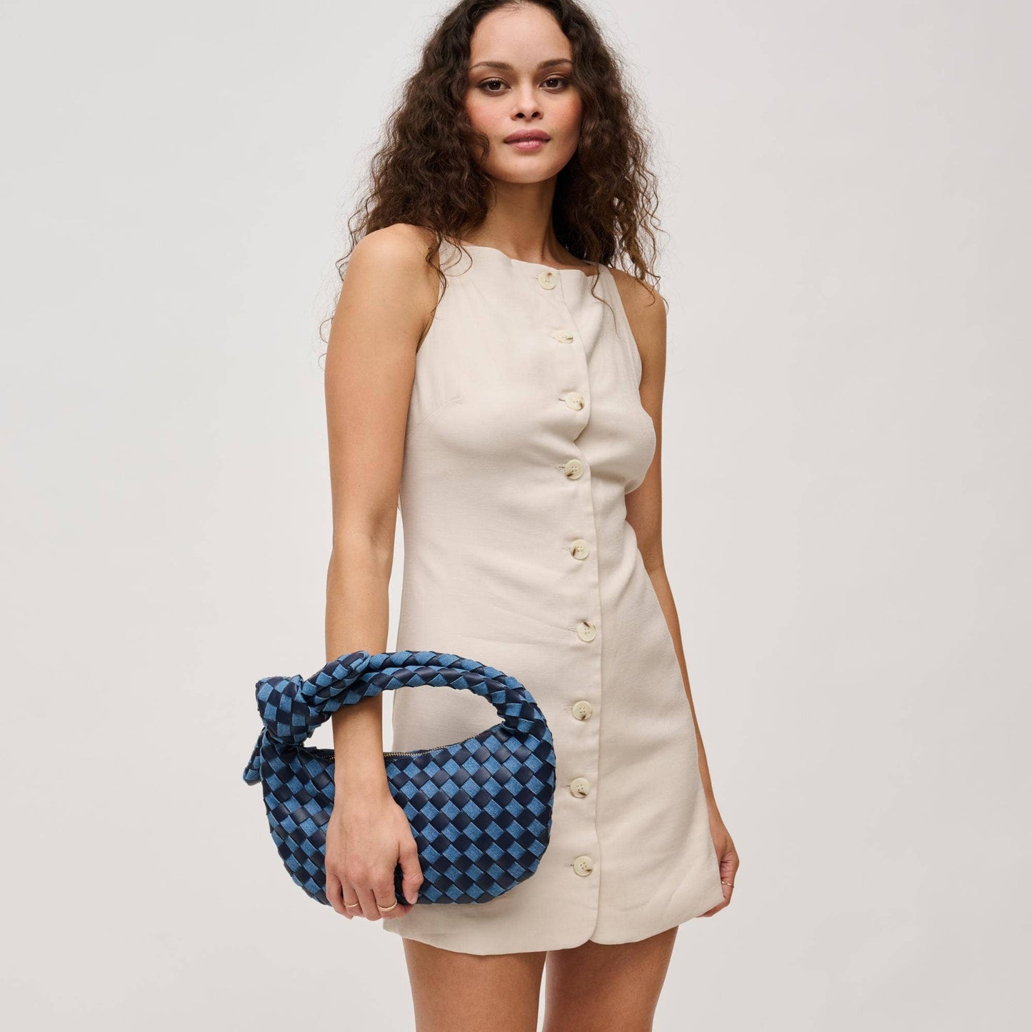 Lizbeth Woven Knot Clutch: Black