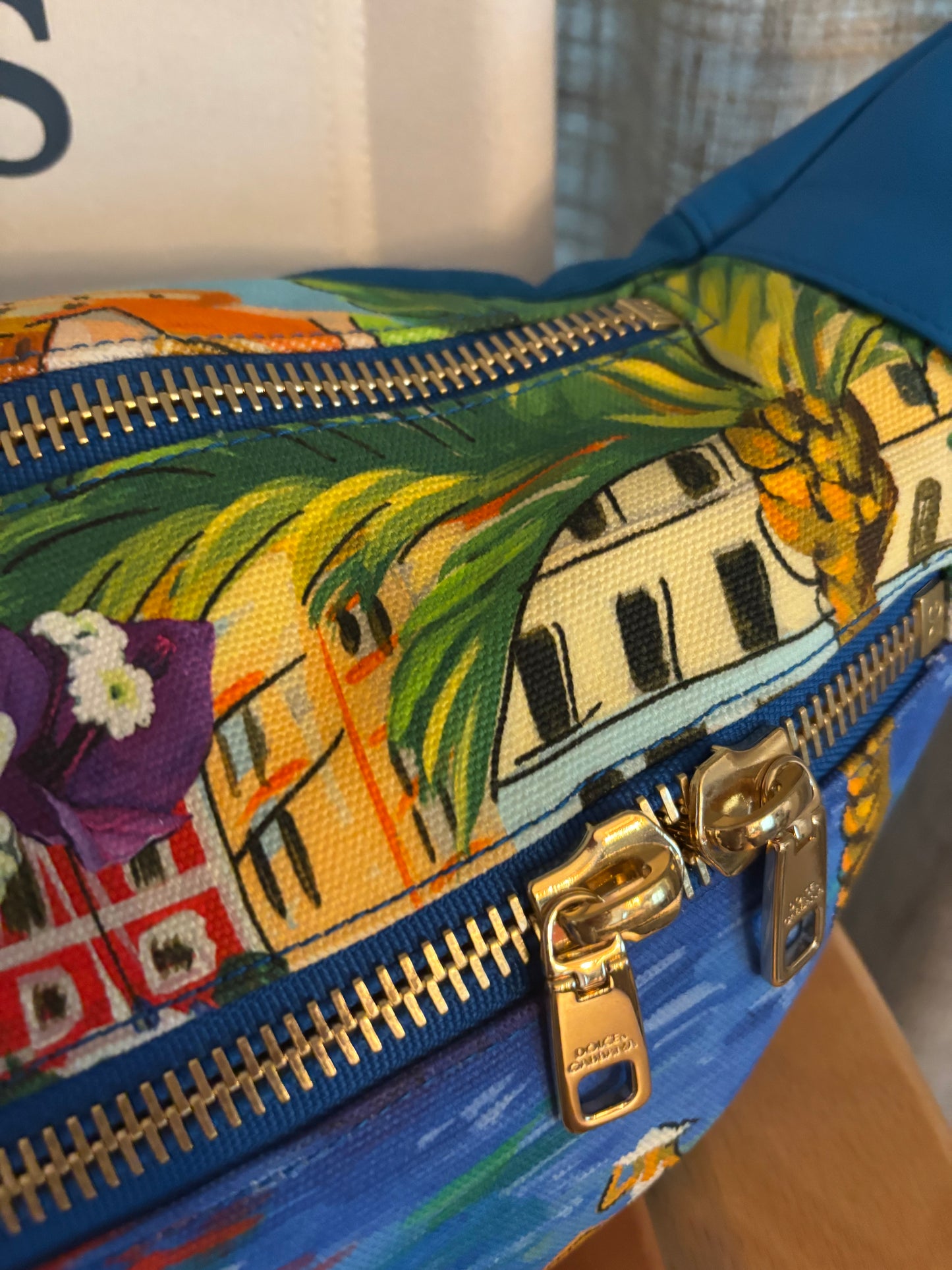 Dolce & Gabbana Ibiza Belt Bag – Multicolor Canvas with Logo Embroidery