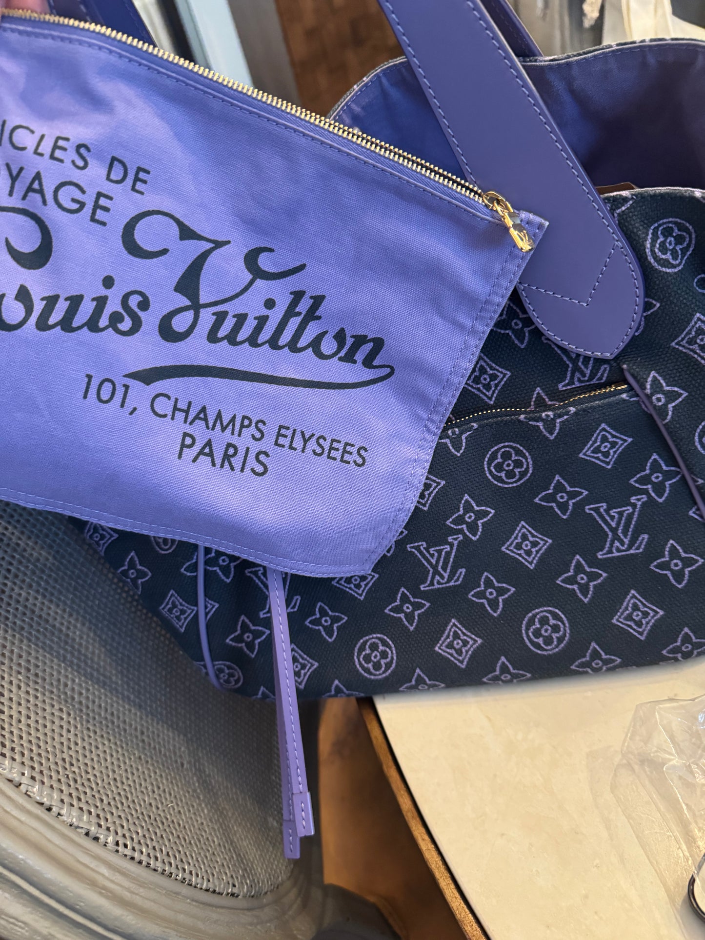 Louis Vuitton Monogram Marine Canvas Cabas Ipanema Tote