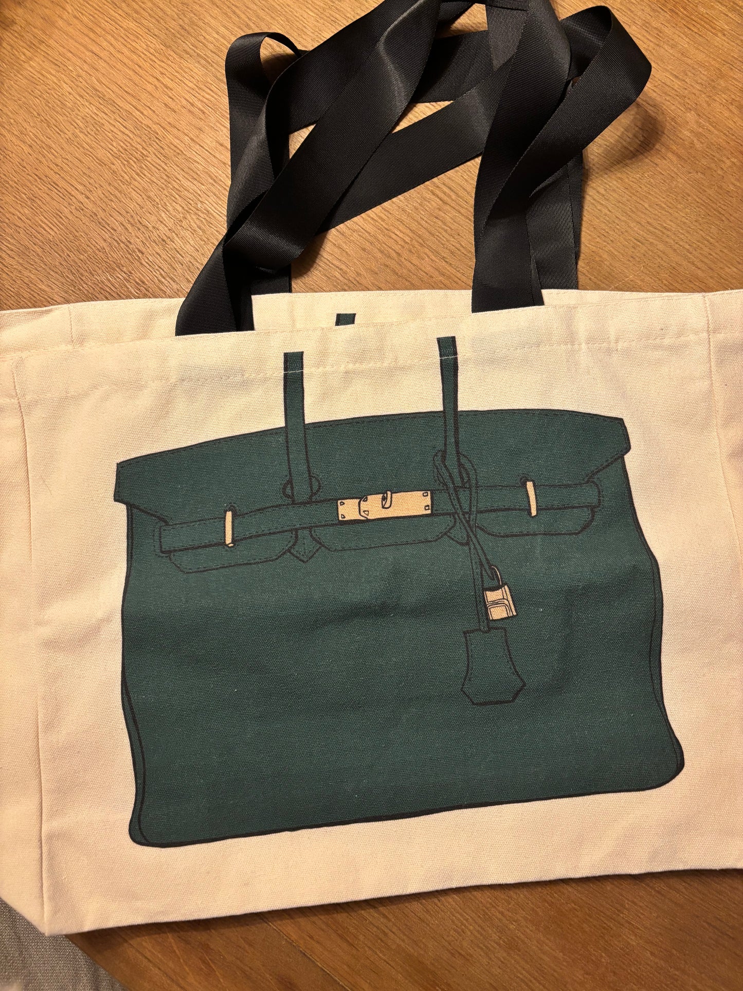 Vintylux Birkin-Inspired Canvas Tote — Chic, Playful, Practical”