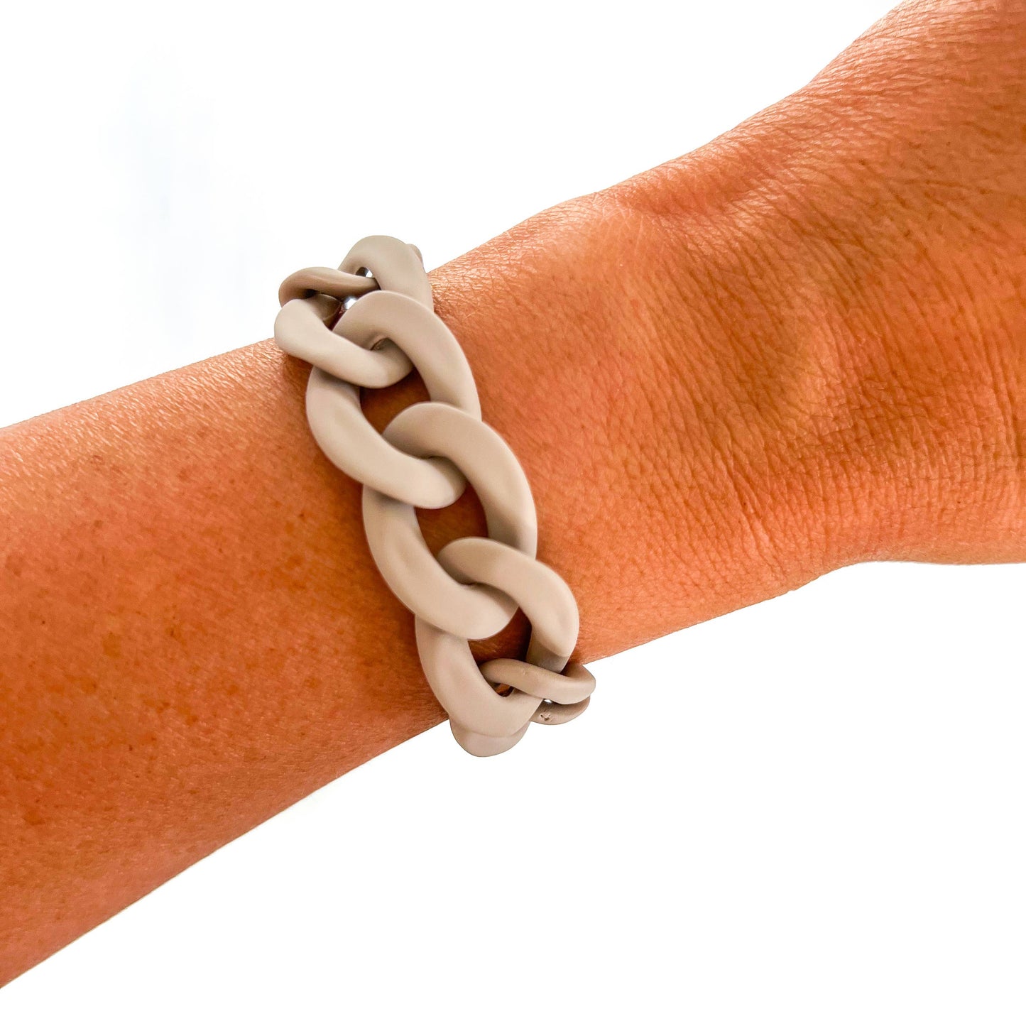 All Chunky Acrylic Chain Link Bracelet: Gold Carmel