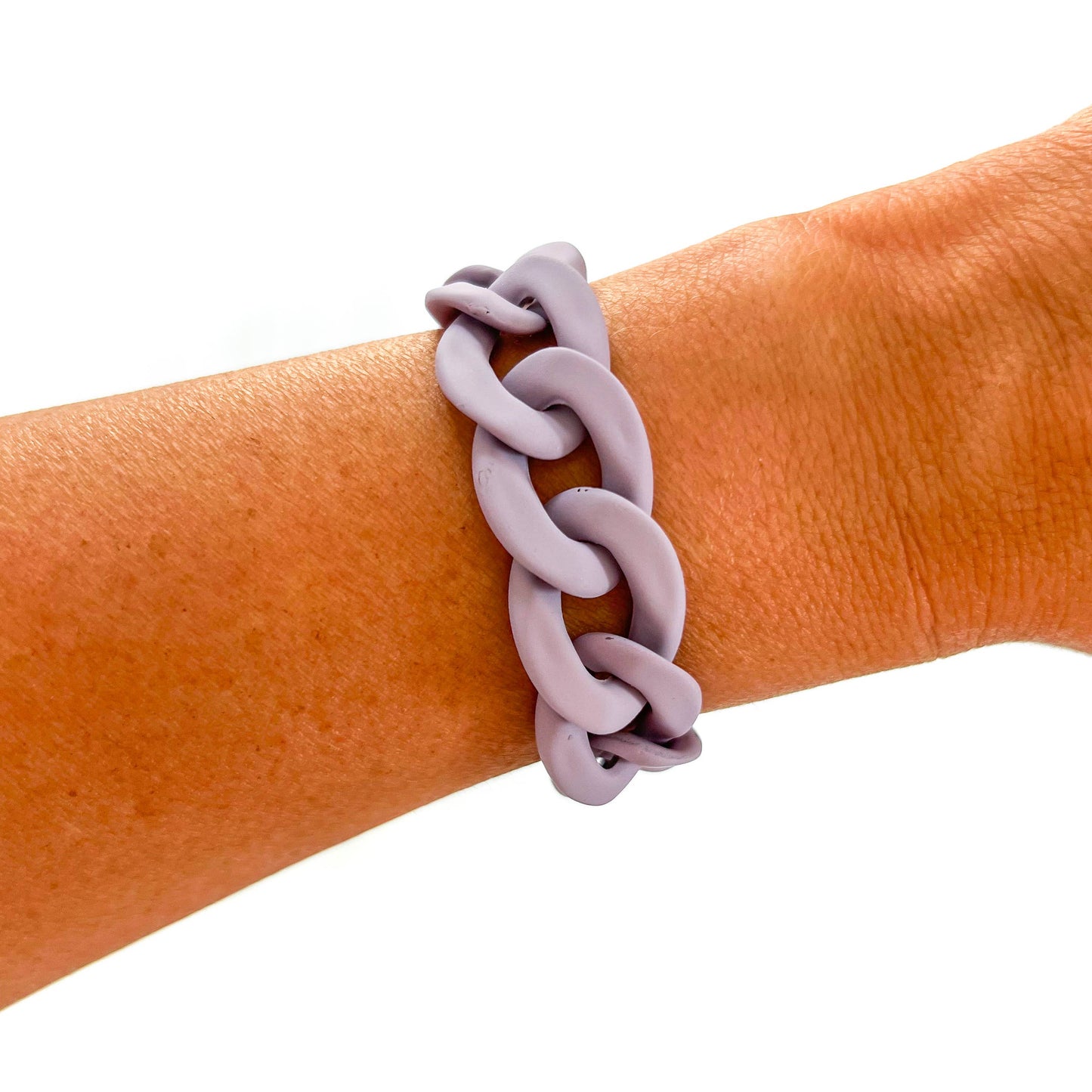 All Chunky Acrylic Chain Link Bracelet: Gold Carmel