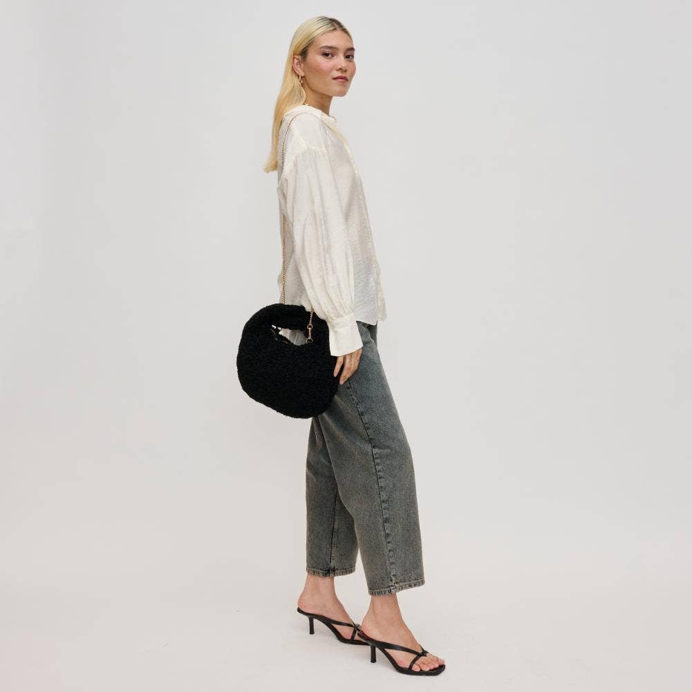 Charlene Sherpa Shearling Shoulder Bag: Tan