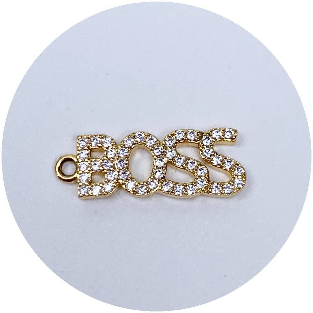 Gold Pavé "Boss" Pendant