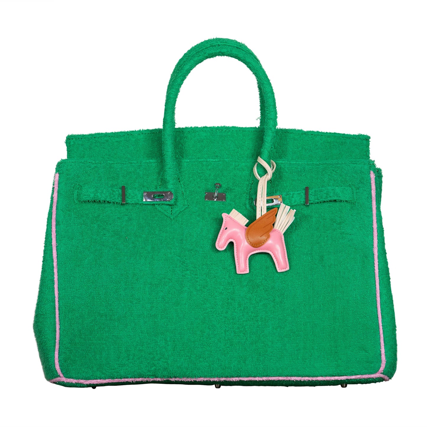 Hampton's "Designer" Inspired Tote Bag - Khaki/Orange