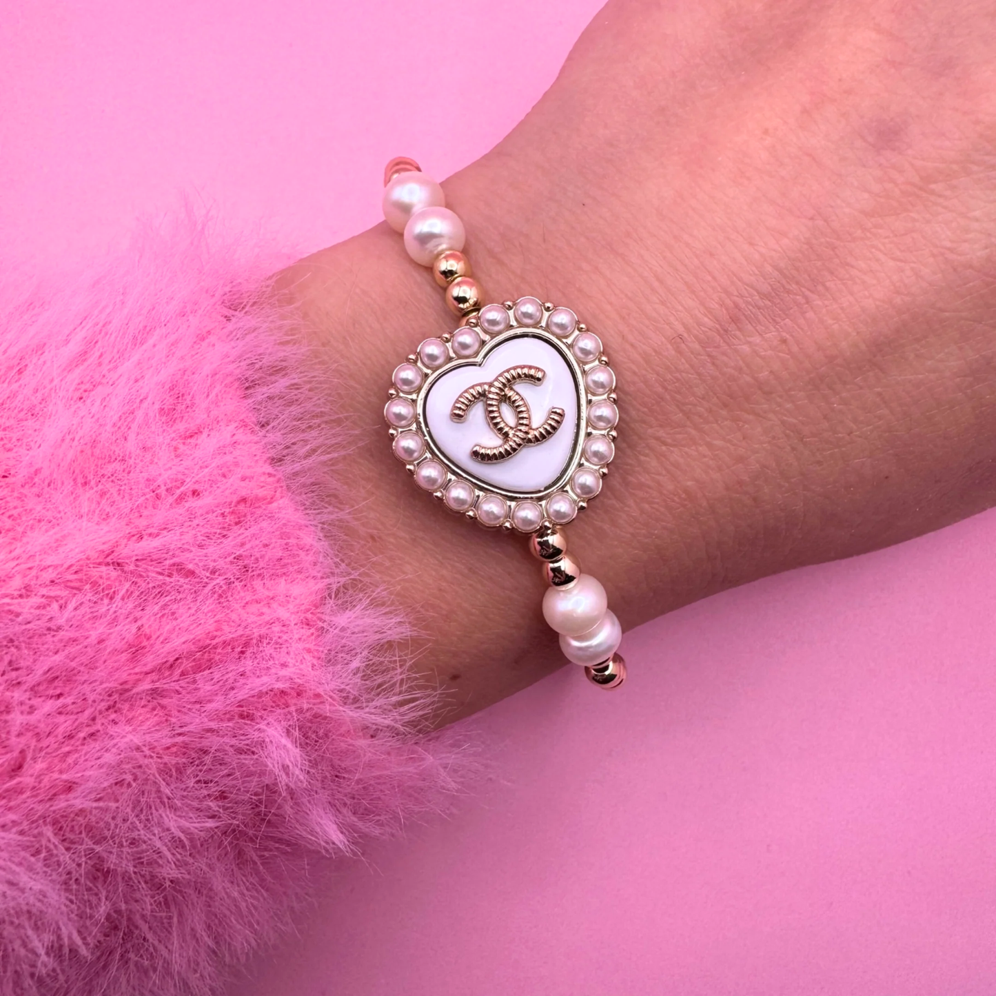 14K Gold Filled+Freshwater Pearls Bracelet: 6.5"
