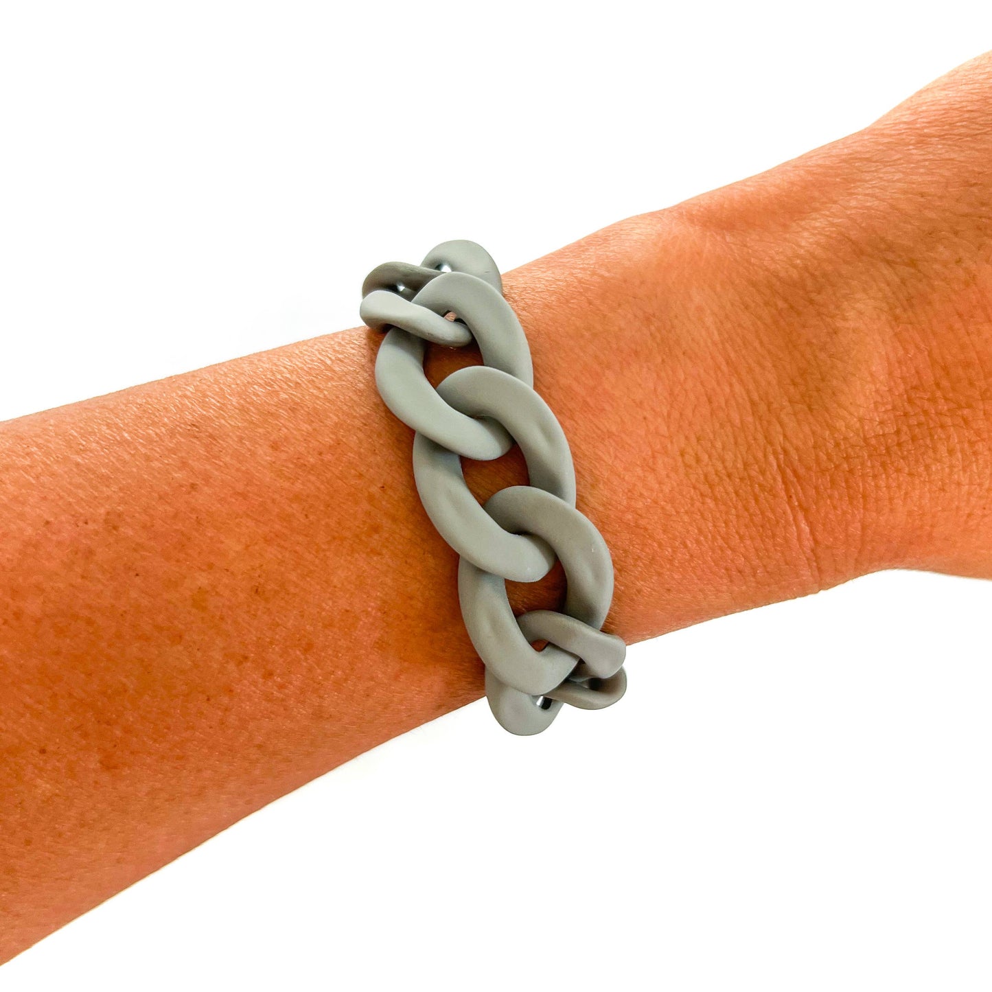 All Chunky Acrylic Chain Link Bracelet: Gold Carmel