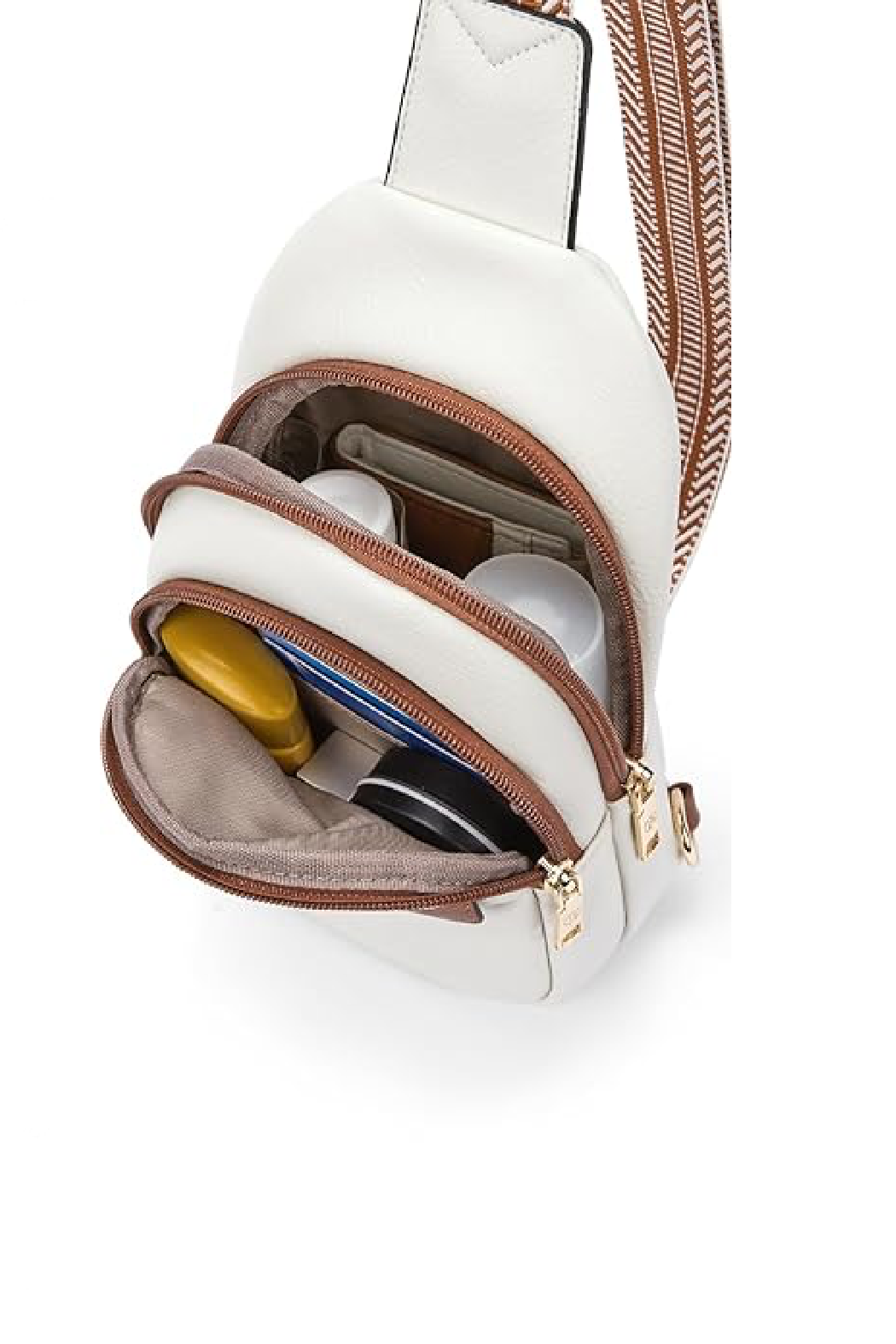 Upcycled Louis Vuitton Trimmed Up Crossbody Bag: White