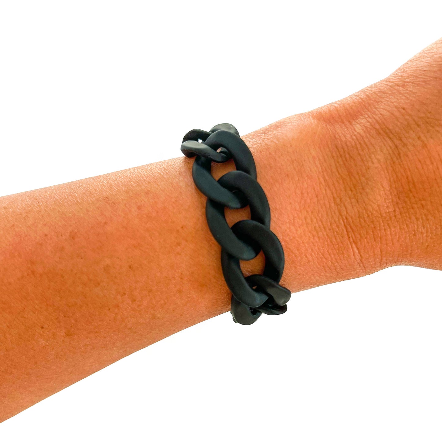 All Chunky Acrylic Chain Link Bracelet: Gold Carmel