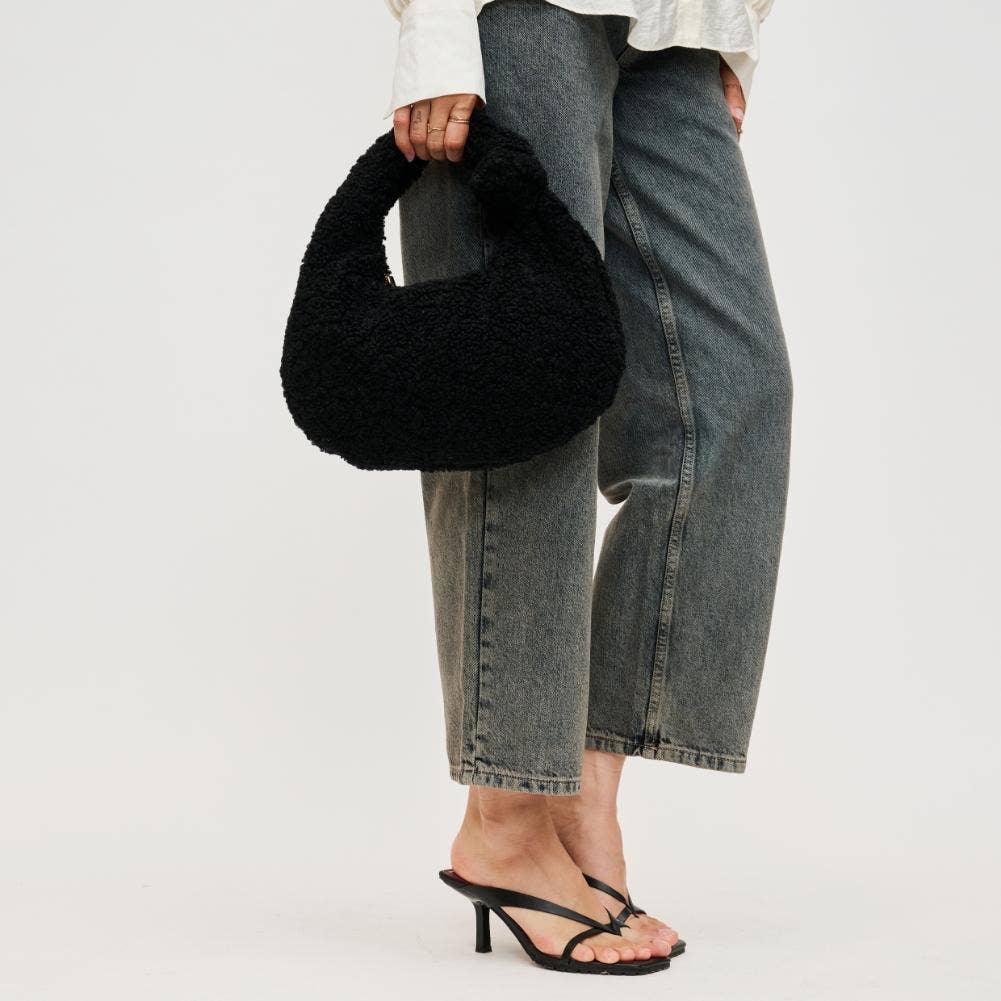 Charlene Sherpa Shearling Shoulder Bag: Tan