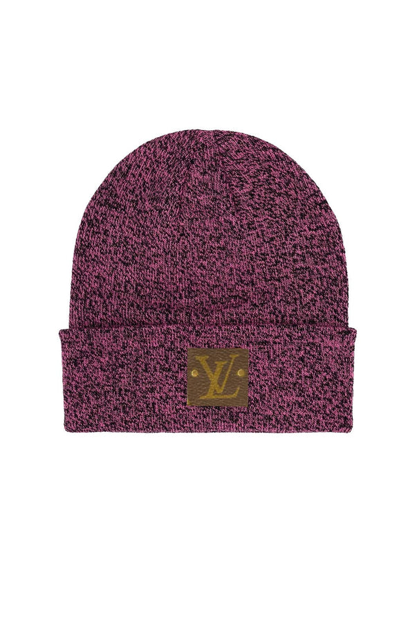 Louis Vuitton Upcycled Beanie – Authentic Patch Burgundy