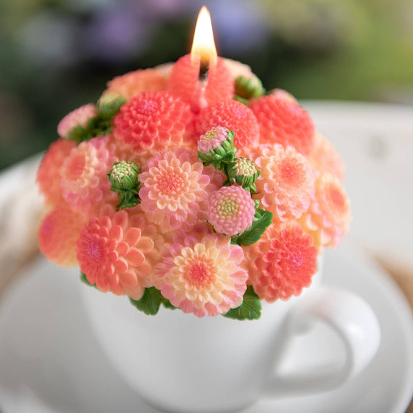 Dahlia Candle Bouquet - Orange