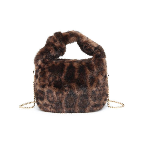 Monica - Faux Fur Crossbody: Leopard