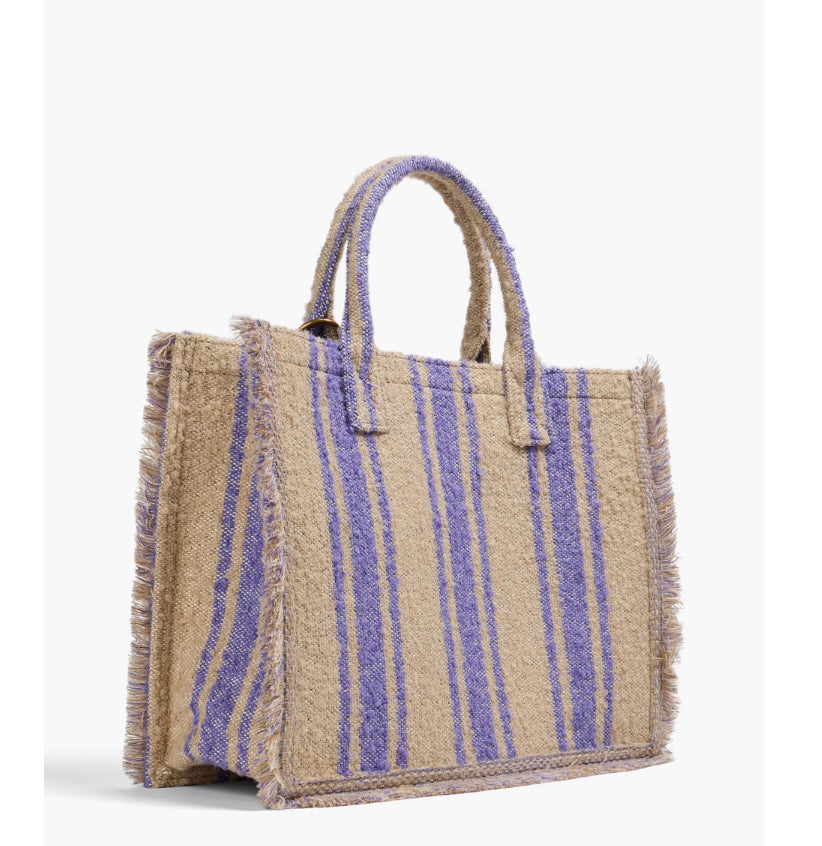 Sandro Beige & Lilac Tote