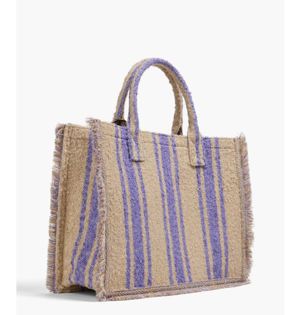 Sandro Beige & Lilac Tote