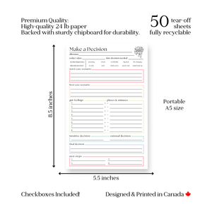 Making A Decision Planner: 50-Page Notepad