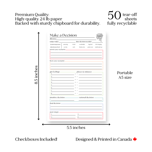Making A Decision Planner: 50-Page Notepad
