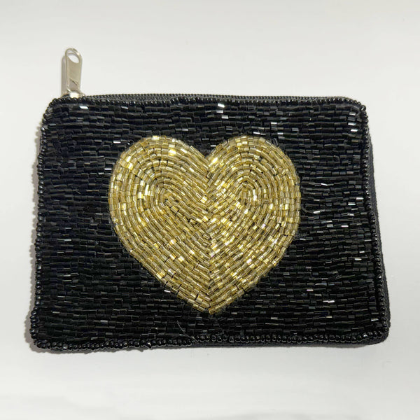 HEART Beaded Coin Purse