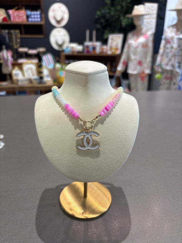 Chanel Upcycled white CC candy necklace