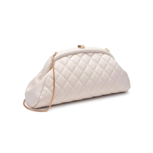 Ava - Quilted Clutch: Black